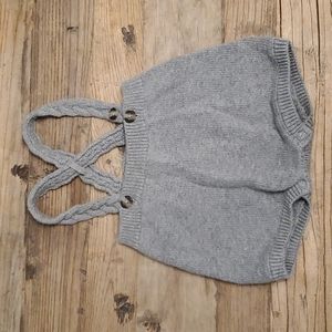 Baby Cat & Jack gray suspender bloomer/romper/shorts